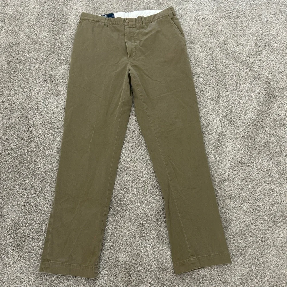 Polo Ralph Lauren Classic Polo Chino Pants 36x36 Fits 36X34 Brown Khaki Straight